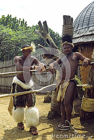 Zulu villagers Editorial Stock Photo