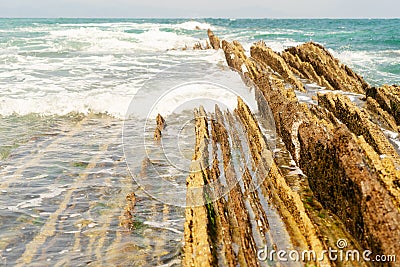 Zumaia coast, Pais Vasco Spain Stock Photo