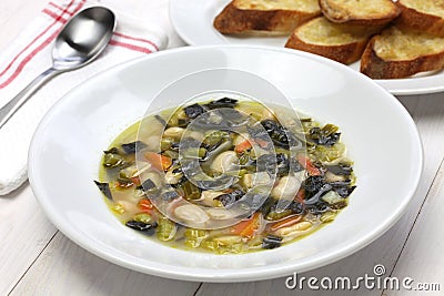 Zuppa di cavolo nero, black kale soup Stock Photo