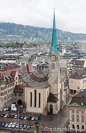 Zurich Switzerland Fraumunster Church Editorial Stock Photo