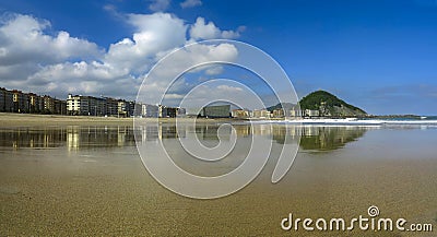 Zurriola beach in Donostia. Stock Photo