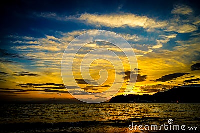 Zushi Coast and Sunset Scenes Stock Photo