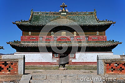 Zuu of Buddha temple in Erdene Zuu Khiid Monastery, Orkhon Valley Cultural Landscape World Heritage Site, in Kharkhorin, Mongolia Editorial Stock Photo