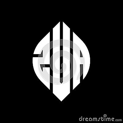 ZVA circle letter logo design with circle and ellipse shape. ZVA ellipse letters with typographic style. The three initials form a Vector Illustration