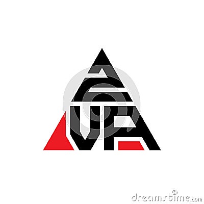 ZVA triangle letter logo design with triangle shape. ZVA triangle logo design monogram. ZVA triangle vector logo template with red Vector Illustration