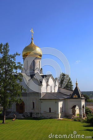 Zvenigorod, Russia. The Church of the Nativity of the Theotokos in the Savvino-Storozhevsky Monastery Editorial Stock Photo