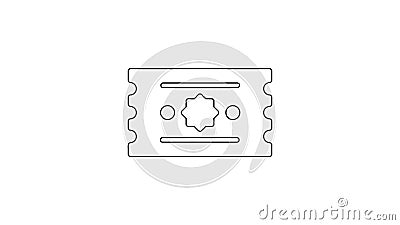 Zwarte lijnkaartenpictogram geïsoleerd op witte achtergrond. amusementspark 4k videomonitatie animatie stock illustratie Zwarte lijnkaartenpictogram geïsoleerd op witte achtergrond. amusementspark 4k videomonitatie animatie stock illustratie