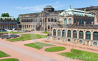 The Zwinger is a palatial complex with gardens in Dresden Germany Stock Photo