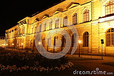 Zwinger in Dresden at night Stock Photo