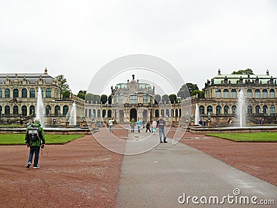 Dresden: royal palace Zwinger in the rain Editorial Stock Photo