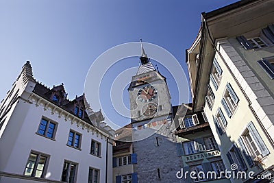 Zytturm clocktower in Zug Editorial Stock Photo