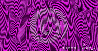 Psychedelic lines. Abstract pattern. Texture with wavy, curves stripes. Optical art background. Wave colorful design, Vector Vector Illustration