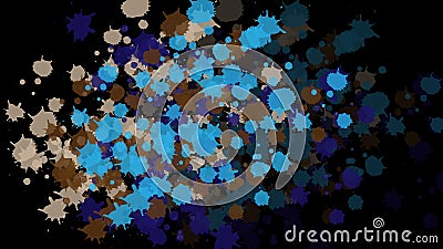 The illustrations and clipart. Colorful splash ink in dark space Cartoon Illustration