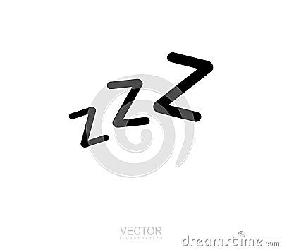 ZZZ sign emoji icon illustration. Vector symbol sleep. Vector Illustration