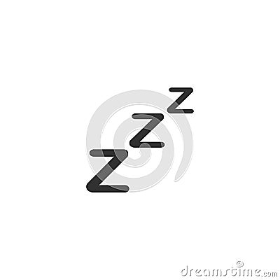 Zzz sleep icon.Vector illustration isolated on white background. Vector Illustration