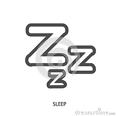 ZZZ sleep line icon Vector Illustration