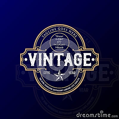 Old Classic Retro Vintage Badge Stamp Emblem Borders Whisky Wine Barbershop Restaurant Brewery Label Tattoo Studio Logo Design Vector Illustration