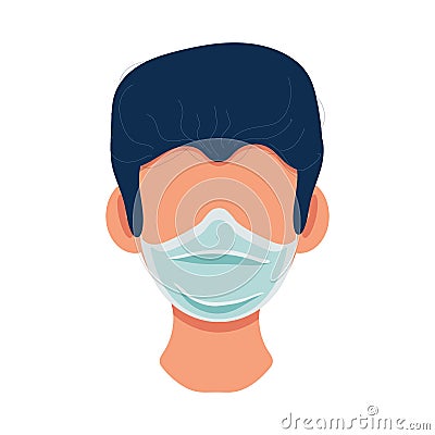 Protect stop the spread of viruses, help prevent hand-to-mouth transmissions isolated on white background. Vector stock illustrati Vector Illustration