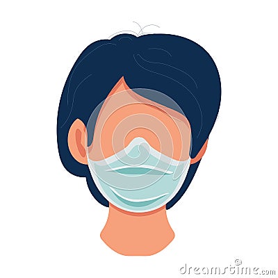 Protect stop the spread of viruses, help prevent hand-to-mouth transmissions isolated on white background. Vector stock illustrati Vector Illustration