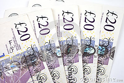 Â£20 Notes Editorial Stock Photo