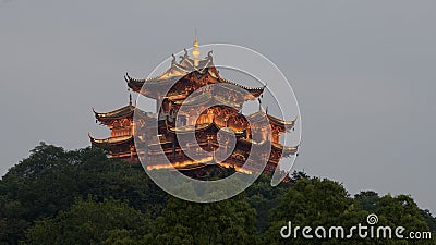 å´å±±å¤©é£Ž City God Pavilion hangzhou famous pavillion Stock Photo