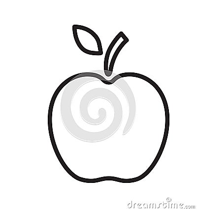 Line apple icon vector illustration isolated on white Vector Illustration