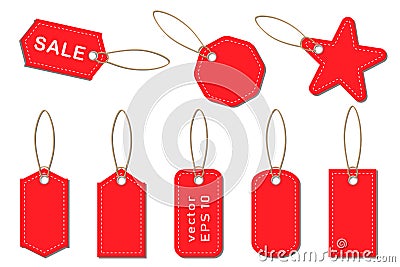 Set of vector price tags and labels for sales in stores, supermarkets Vector Illustration