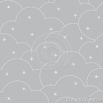 White clouds on a gray background Vector Illustration