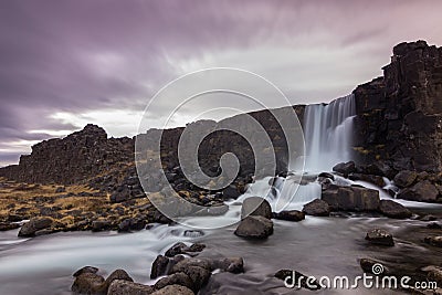 Ã–xarÃ¡rfoss waterfall in Thingvellir N.P. Iceland Stock Photo