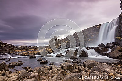 Ã–xarÃ¡rfoss waterfall in Thingvellir N.P. Iceland Stock Photo