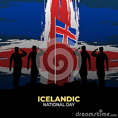 ÃžjÃ³Ã°hÃ¡tÃ­Ã°ardagurinn (Translate: Iceland National Day) is the Icelandic National Day and Republic Day, which is celebrated on Vector Illustration