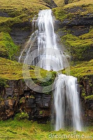 ÃžÃ³rÃ°arfoss in southern Iceland Stock Photo