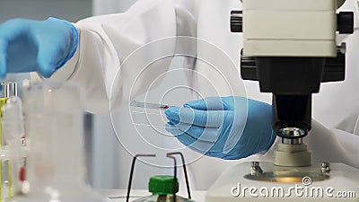 Βοηθητικό δείγμα αίματος κηλίδων εργαστηρίων, HIV που εξετάζει, έρευνα καρκίνου, προερχόμενη από ιό επιδημία φιλμ μικρού μήκους Βοηθητικό δείγμα αίματος κηλίδων εργαστηρίων, HIV που εξετάζει, έρευνα καρκίνου, προερχόμενη από ιό επιδημία φιλμ μικρού μήκους