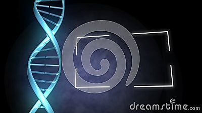 Μπλε DNA δίπλα σε ένα πλαίσιο απόθεμα βίντεο Μπλε DNA δίπλα σε ένα πλαίσιο απόθεμα βίντεο
