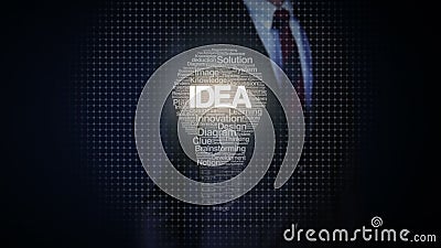 Ο επιχειρηματίας σχετικά με τη μορφή των ελαφριών και πολυάριθμων κειμένων βολβών κάνει το φως βολβών, που παρουσιάζει κείμενο «c απόθεμα βίντεο Ο επιχειρηματίας σχετικά με τη μορφή των ελαφριών και πολυάριθμων κειμένων βολβών κάνει το φως βολβών, που παρουσιάζει κείμενο «c απόθεμα βίντεο