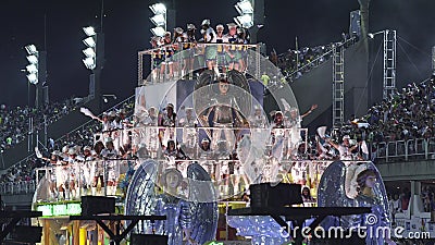Σχολική σκηνή Samba στην παρέλαση σταδίων Sambodromo καρναβάλι Σχολική σκηνή Samba στην παρέλαση σταδίων Sambodromo καρναβάλι