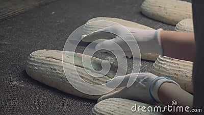 Φραντζόλες ψωμιού στη γραμμή παραγωγής της βιομηχανίας αρτοποιίας Φτιάχνω μια φραντζόλα ψωμί στο αρτοποιείο Εργοστάσιο ψωμιού φιλμ μικρού μήκους Φραντζόλες ψωμιού στη γραμμή παραγωγής της βιομηχανίας αρτοποιίας Φτιάχνω μια φραντζόλα ψωμί στο αρτοποιείο Εργοστάσιο ψωμιού φιλμ μικρού μήκους