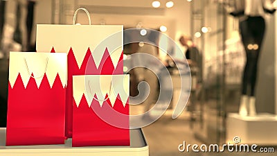 Χάρτινες τσάντες με σημαία Μπαχρέιν ενάντια στο θαμπό κατάστημα Κλιπ που σχετίζεται με τις αγορές στο Μπαχρέιν φιλμ μικρού μήκους Χάρτινες τσάντες με σημαία Μπαχρέιν ενάντια στο θαμπό κατάστημα Κλιπ που σχετίζεται με τις αγορές στο Μπαχρέιν φιλμ μικρού μήκους