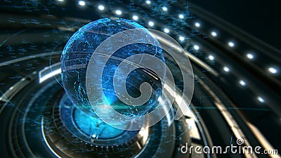 Ψηφιακά συνδεδεμένη γήινη έννοια 4k γραφική παράσταση κινήσεων διανυσματική απεικόνιση Ψηφιακά συνδεδεμένη γήινη έννοια 4k γραφική παράσταση κινήσεων διανυσματική απεικόνιση