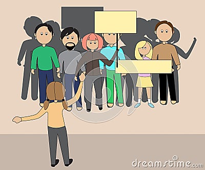 一群人打架卡通_一群人卡通_一群人卡通画