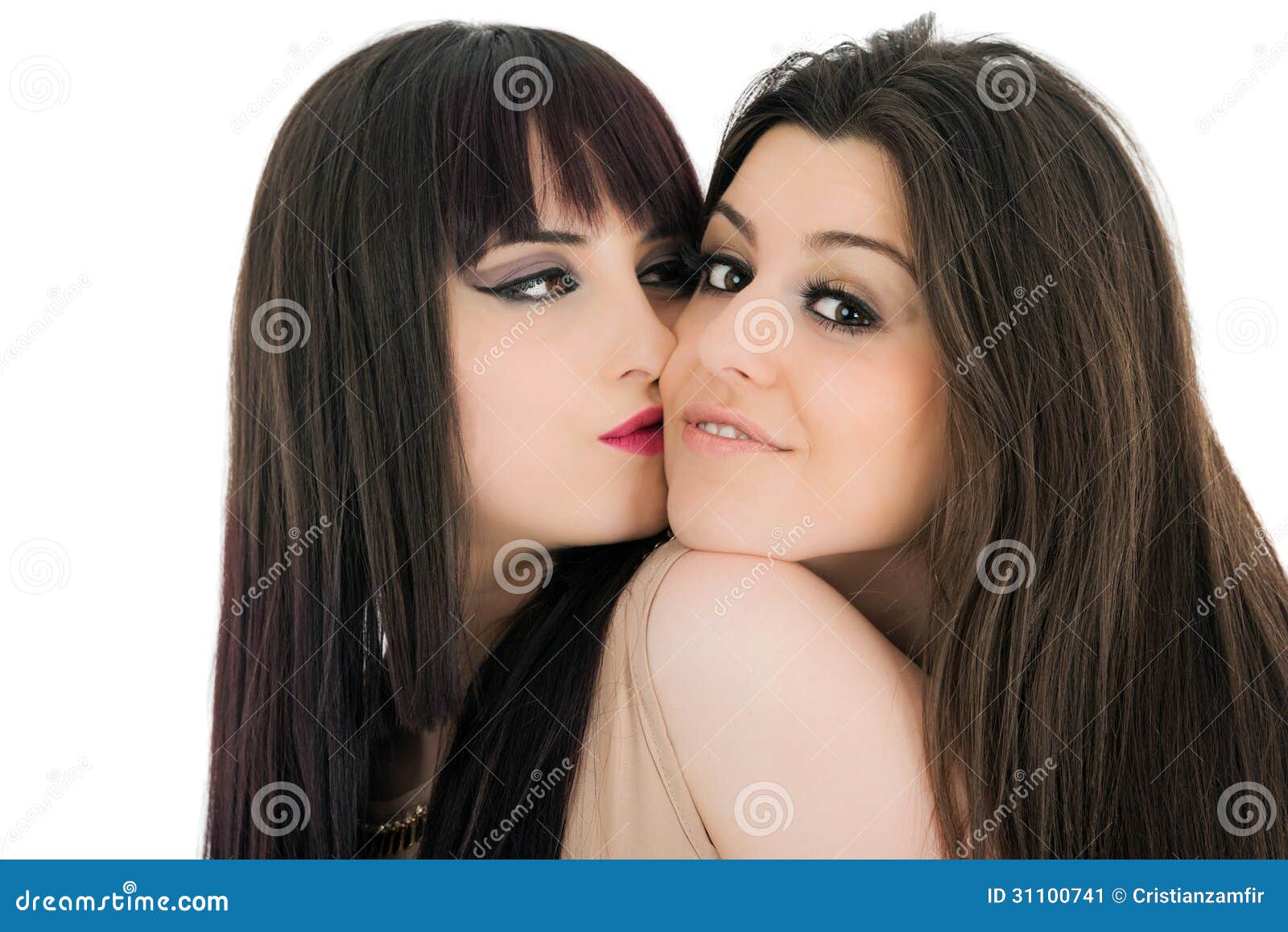 A Girl And Another Girl Kissing