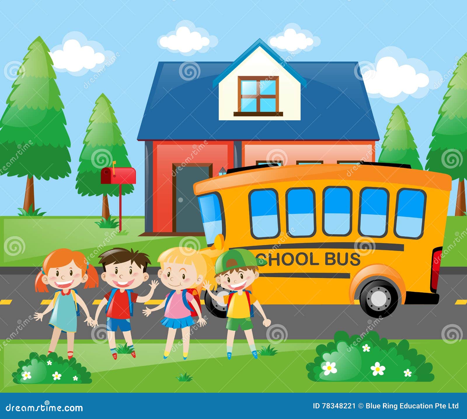 дорога из школы ребенок векторная графика. возвращаться flashcard. He is come from school. из школы домой. He is come from school.