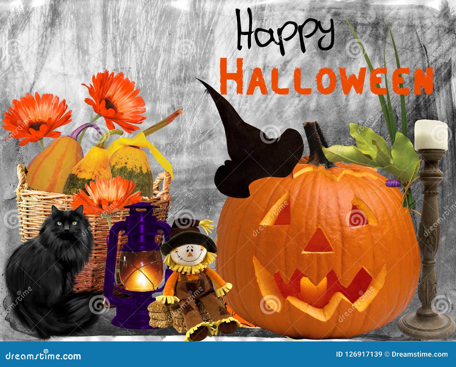 Feliz Halloween Y Un Año Acertado!!! Stock de ilustración - Ilustración de  monstruos, saludo: 126917139