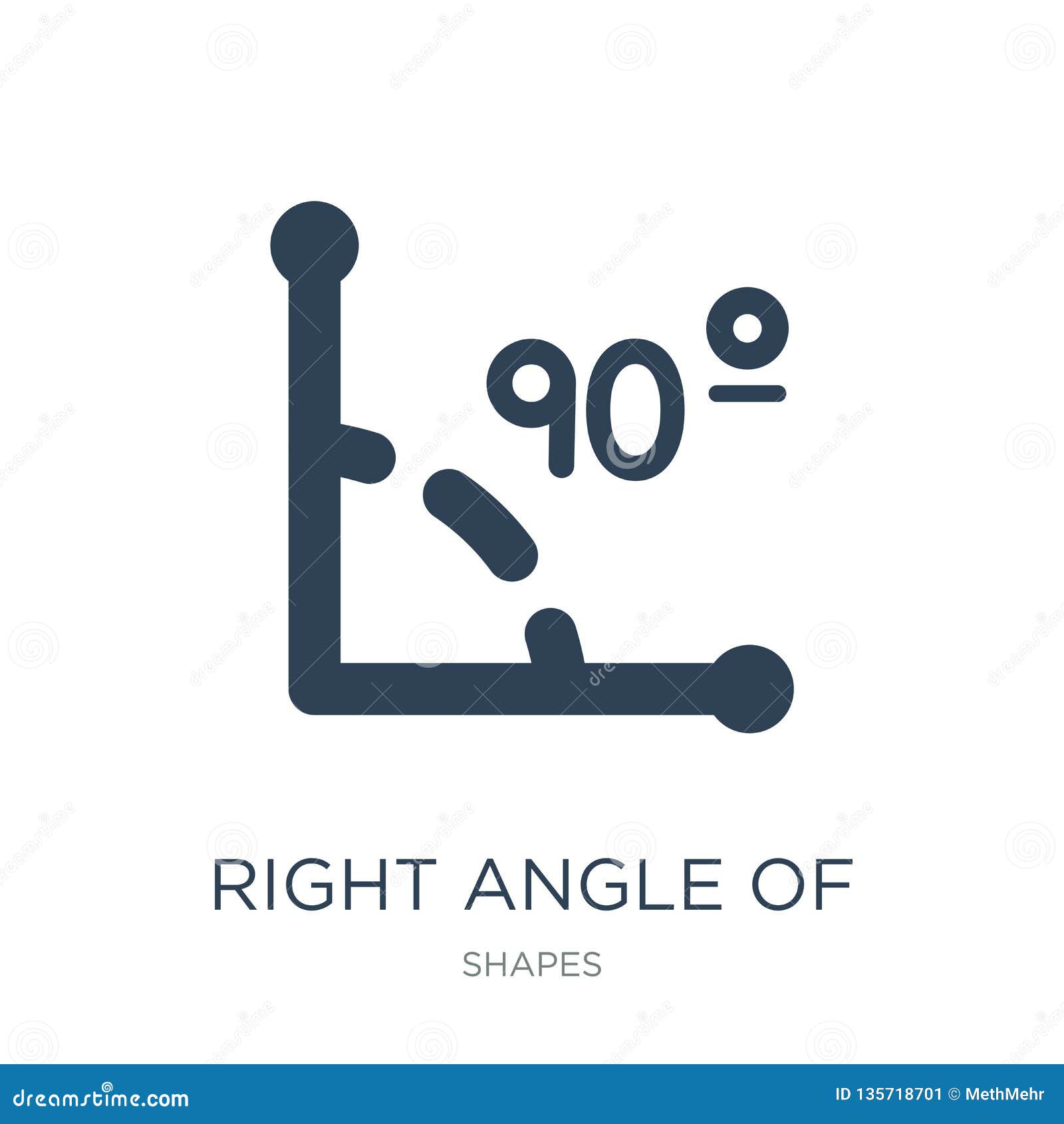 à Angle Droit De 90 Degrés D'icône Dans Le Style à La Mode De Conception à Angle  Droit De 90 Degrés D'icône D'isolement Sur Le Fo Illustration de Vecteur -  Illustration du