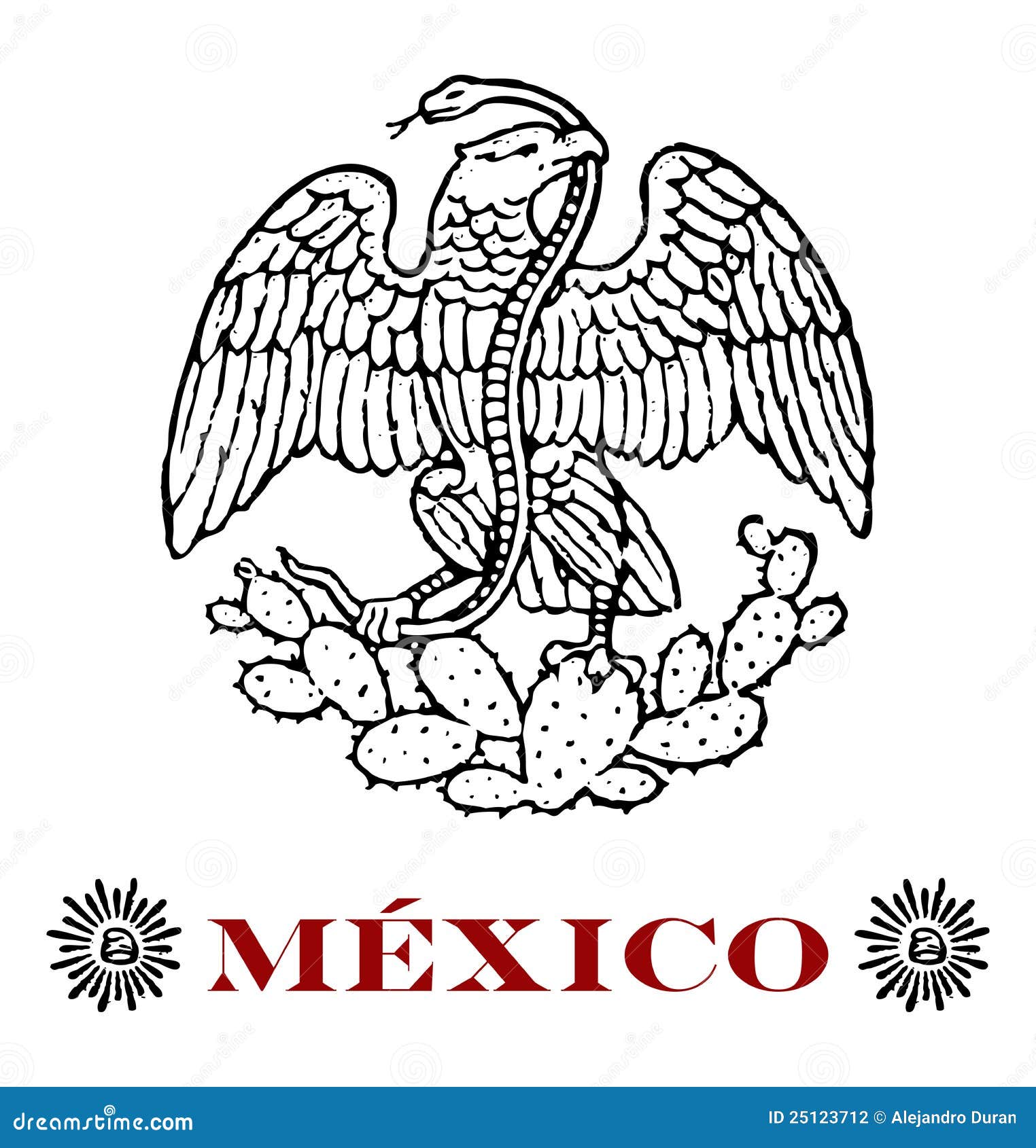 Águila mexicana ilustración del vector. Ilustración de mexicano - 25123712