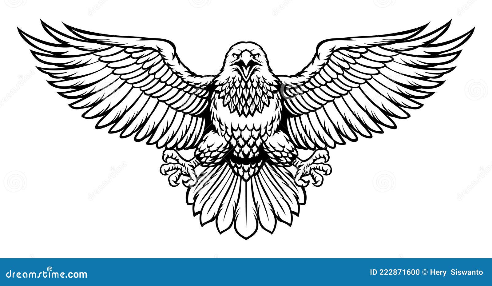 águila Negra Y Blanca Esparciendo Las Grandes Alas Ilustración del Vector -  Ilustración de deslizamiento, animal: 222871600