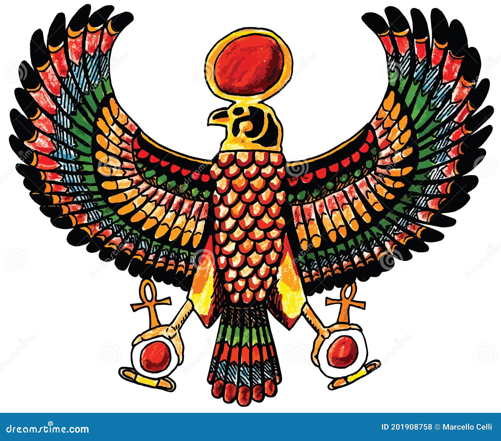 Águila Señaló Al Estilo Del Antiguo Egipto Stock de ilustración -  Ilustración de feroz, grandeza: 201908758