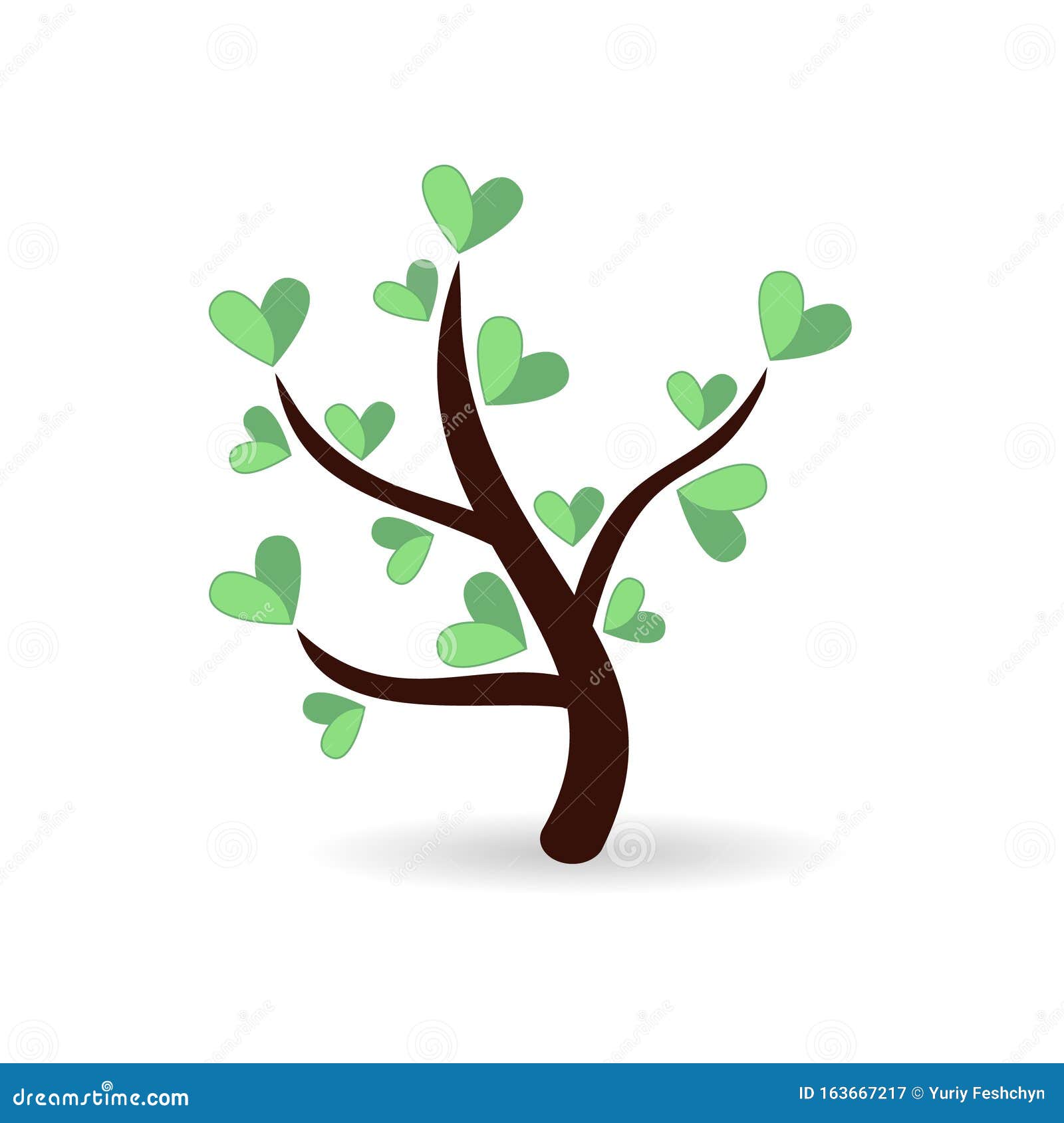 Árbol Con De Papel Y Corazones Árbol De Amor Con Hojas De Corazón Stock de ilustración - Ilustración de creativo, tarjeta: 163667217