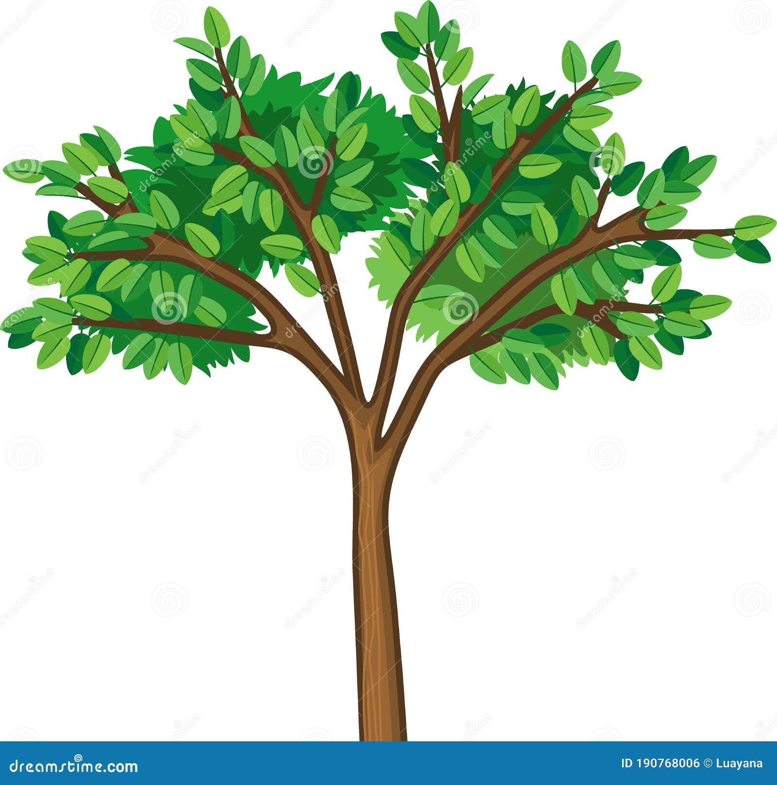 árbol De Dibujos Animados Con Hojas Verdes Ilustración del Vector -  Ilustración de hojas, historieta: 190768006