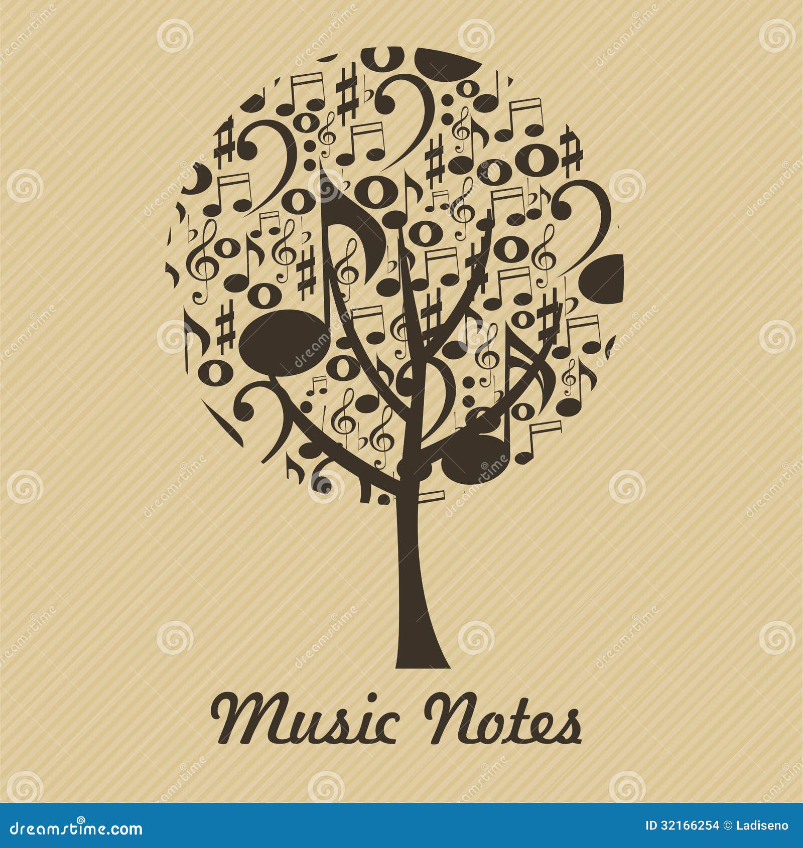 Árbol de la música ilustración del vector. Ilustración de moderno - 32166254